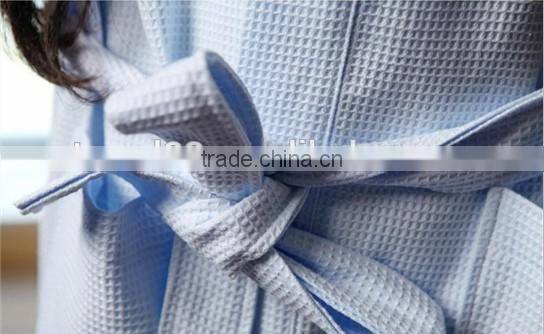 100% cotton breathable honeycomb cloth waffle bathrobe
