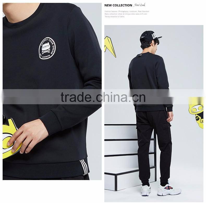 2017 New Winter Mens Oversized Cotton Fleece Printed Pullover Sweatshirts For Men