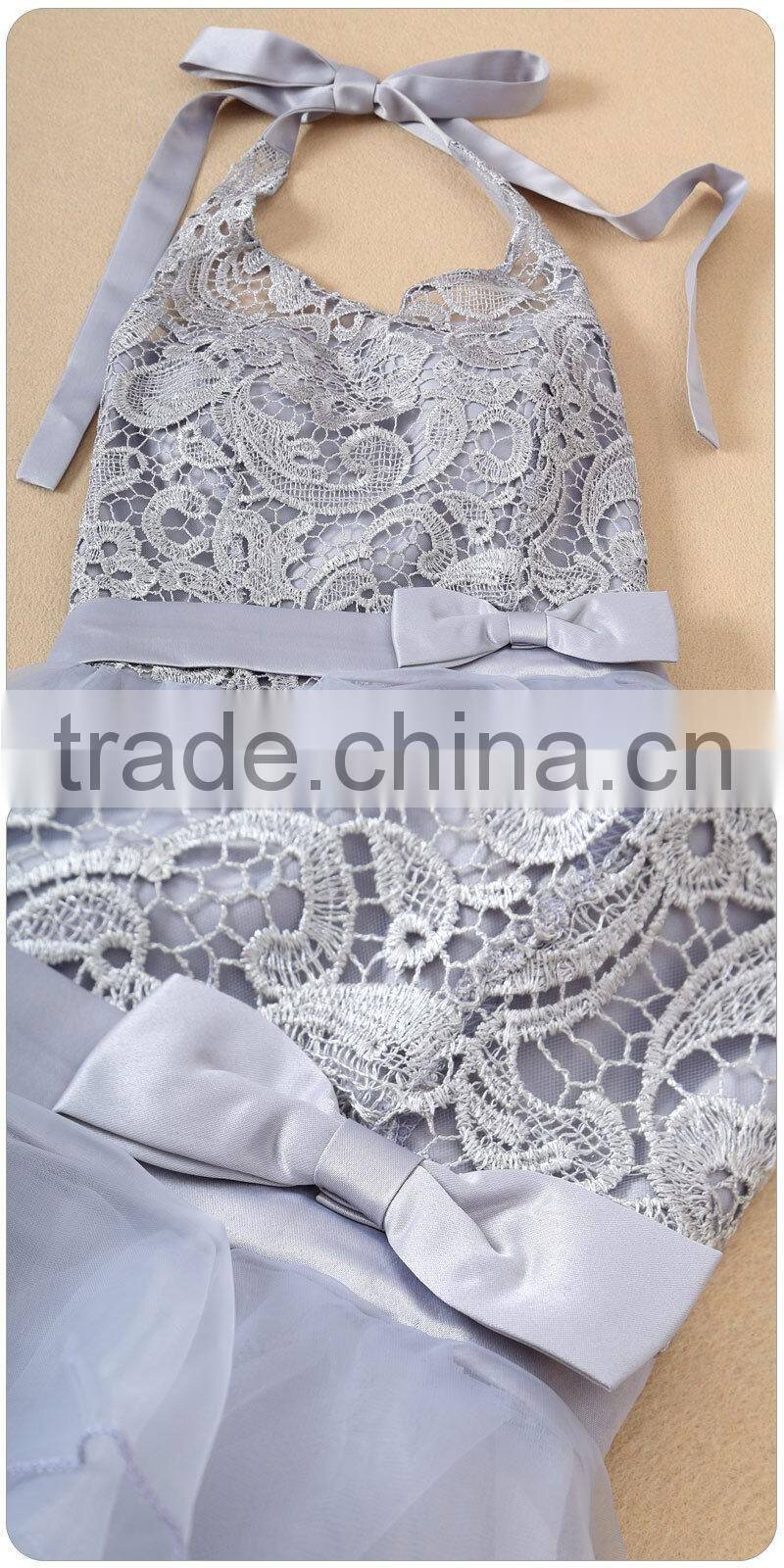Fashion Women Halter Neck Formal Sexy Lace Bridesmaid Dress Ladies Off Shoulder Ball Gown Wedding Party Dresses