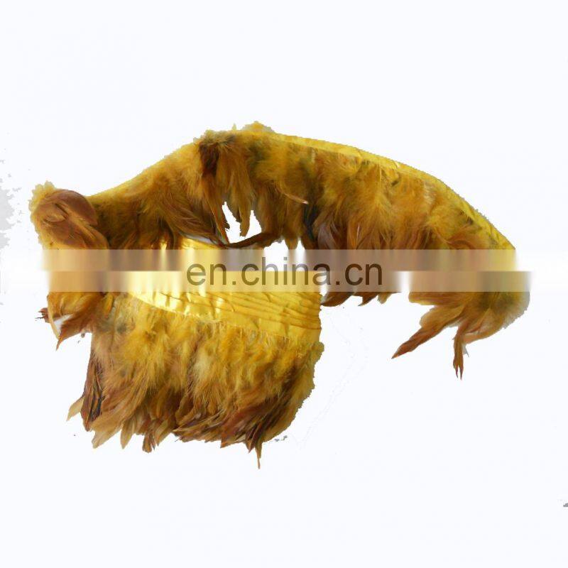 Garment ornament Largo zona plumas red feather collar strip MW-0185