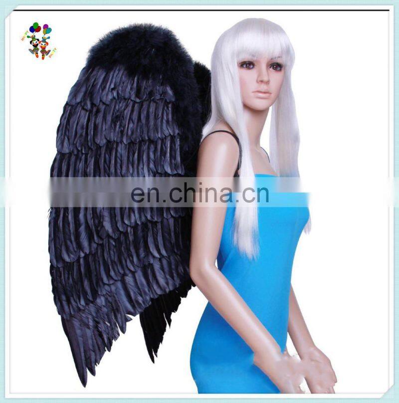 Adult Party Fancy Dress Big Black Angel Feather Wings HPC-0887