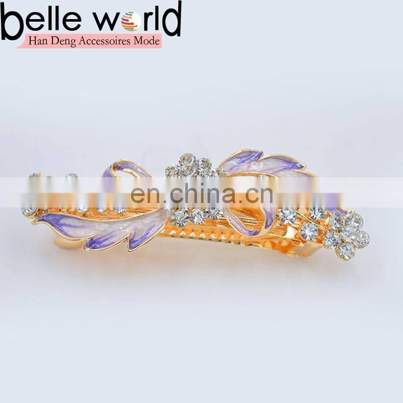Elegant Bowknot Alloy Rhinestone French Barrette Hair Clips