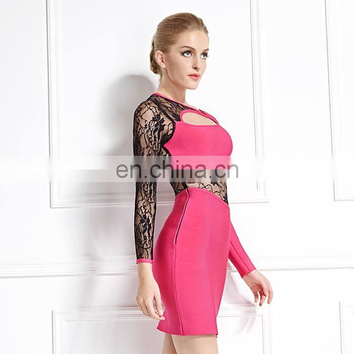Latest Casual Pink Bodycon lace back dresses cocktail