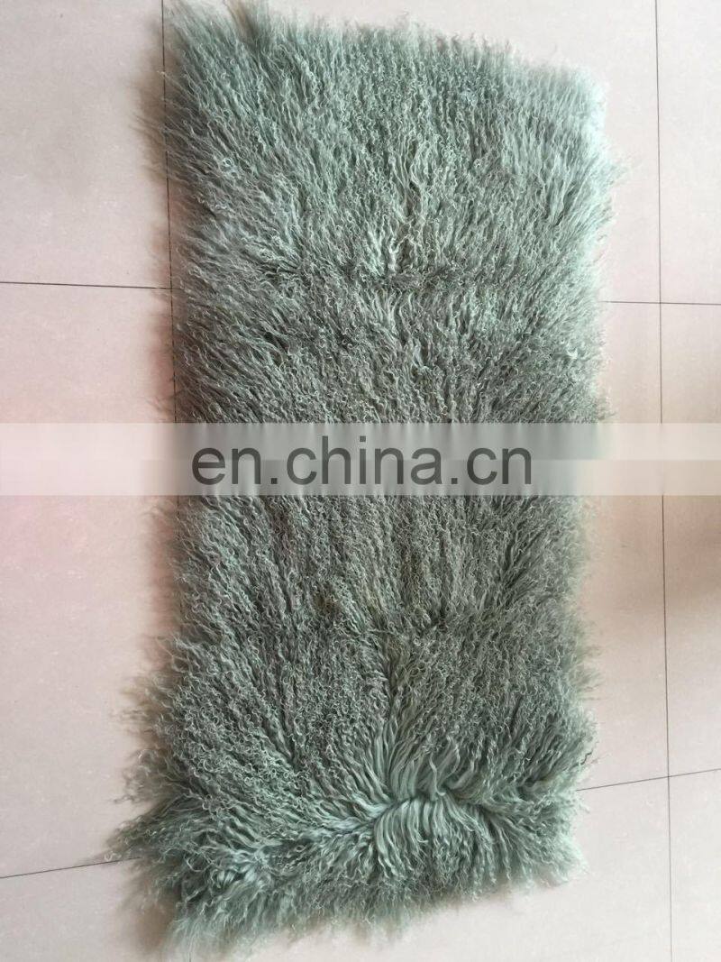 Wholesale long hairs Mongolian lamb fur plate Real Tibetan lamb fur plate