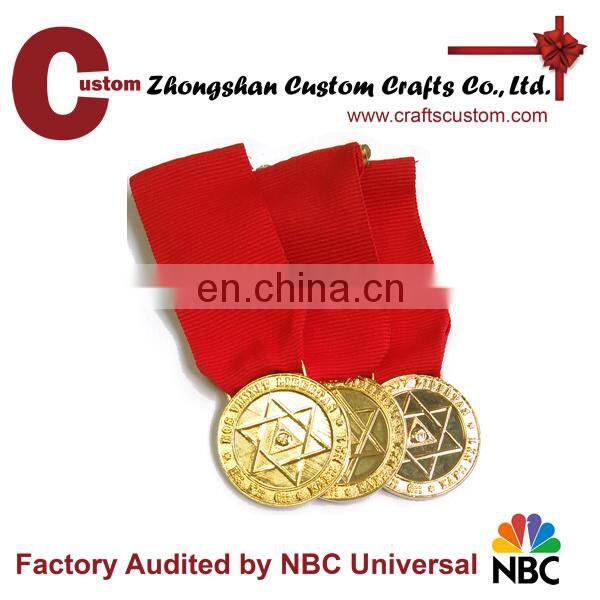 Awarding custom school metal gold souvenir medal in zhongshan