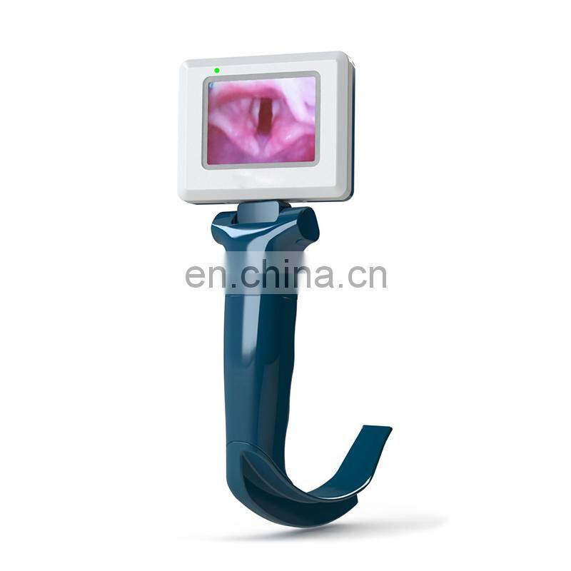 Good view field 2.5 inch LCD screen disposable or reusable blades video laryngoscope set