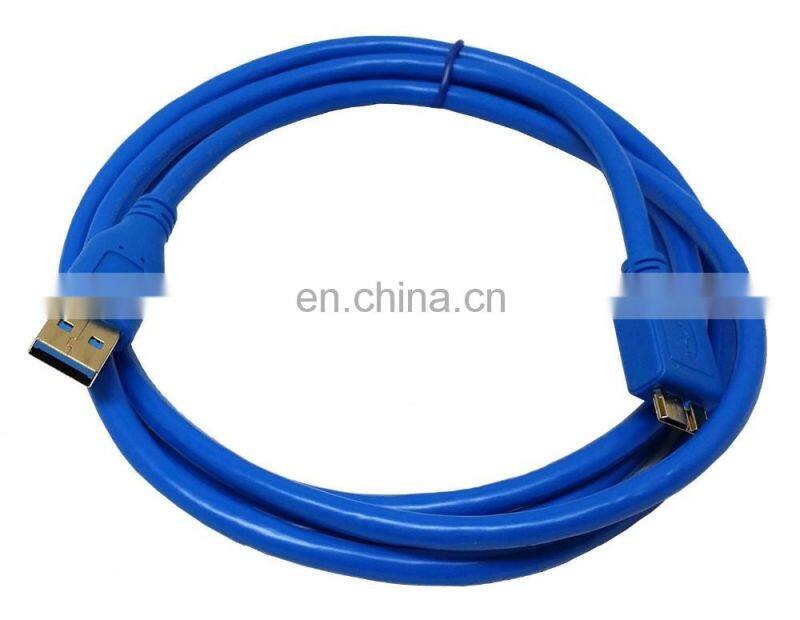 Superspeed USB 3.0 Type A Male to Micro B Male 24/28AWG Cable (10 Feet, Blue)