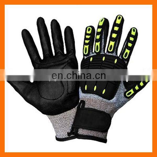 Double color nitirle sandy gloves en 388 nitrile anti cut gloves for handling glass