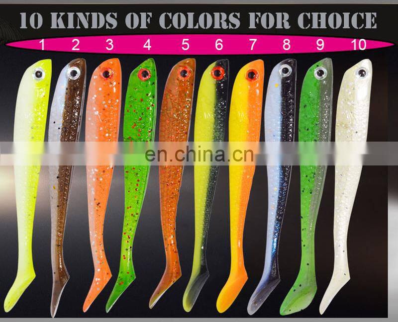 Amazon 10pcs/bag 75mm 2.8g 10-color Fishing Lure Soft Worm T-tail Soft Fish