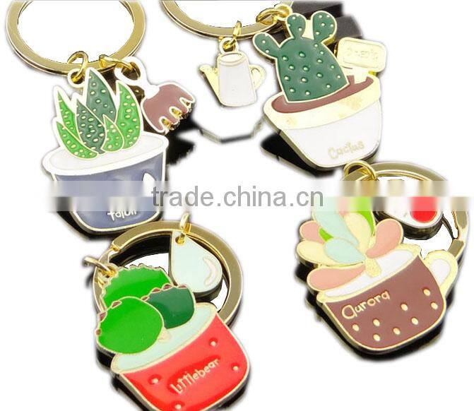 hot selling mini cactus keychain cactus plant keychain