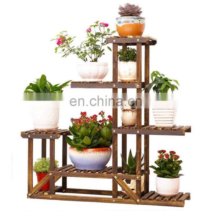 Bamboo 3-Tier Hanging Plant Stand Planter Shelves Flower Pot Organizer Storage Rack Folding Display Shelving Plants Shelf