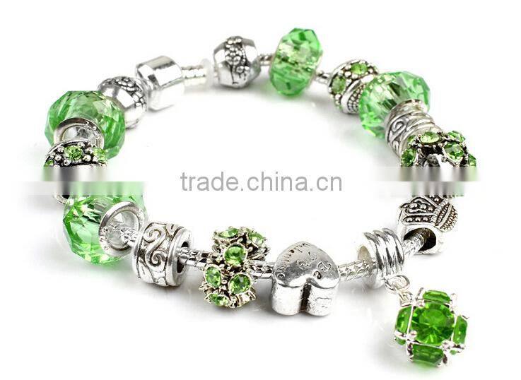 fashionable metal bracelet with trendy beads alloy jewelry bracelet bead charm bracelet