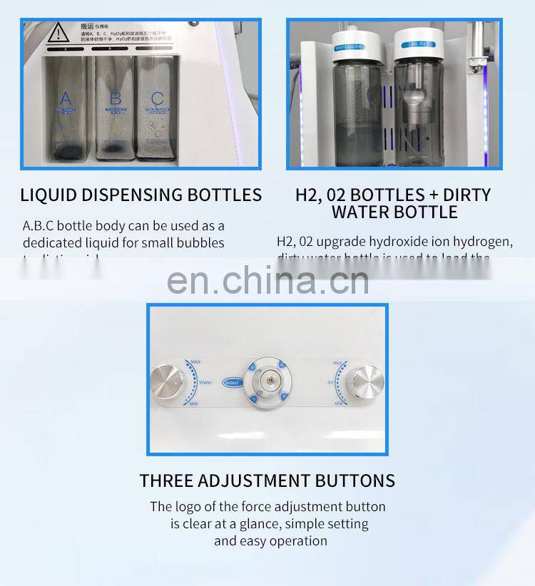 8 IN 1 Hydrogen Oxygen Small Bubble Instrument Facial Clean Oxygen Injection Wrinkle Removal Beauty Machine With Skin Testing