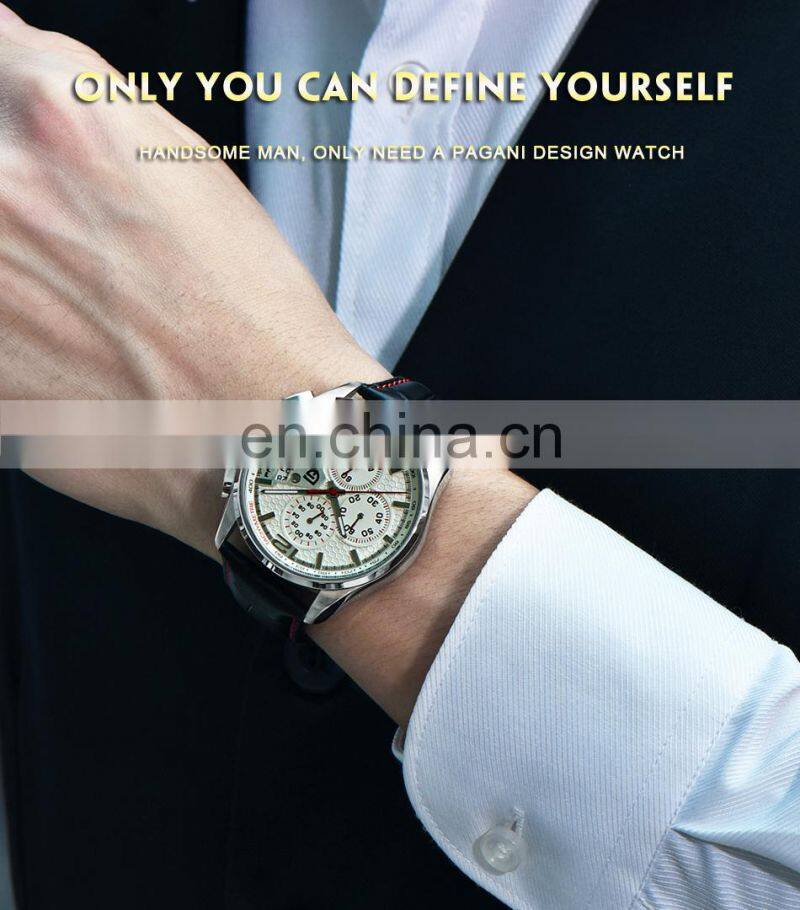 Pagani Design 3306 Men Fashion Quartz Leather Strap Watches Chronograph Dropshipping Casual Business Wristwatch