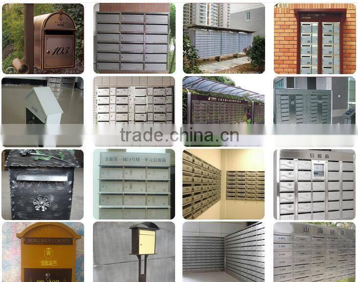 Metal house mailbox for Residential wall-mounted blue powdercoated finish waterproof outdoor used