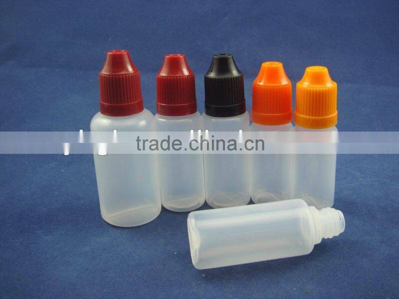 e liquid ecigarette safty and child resistance cap drop bottle 15ml PE/PET material