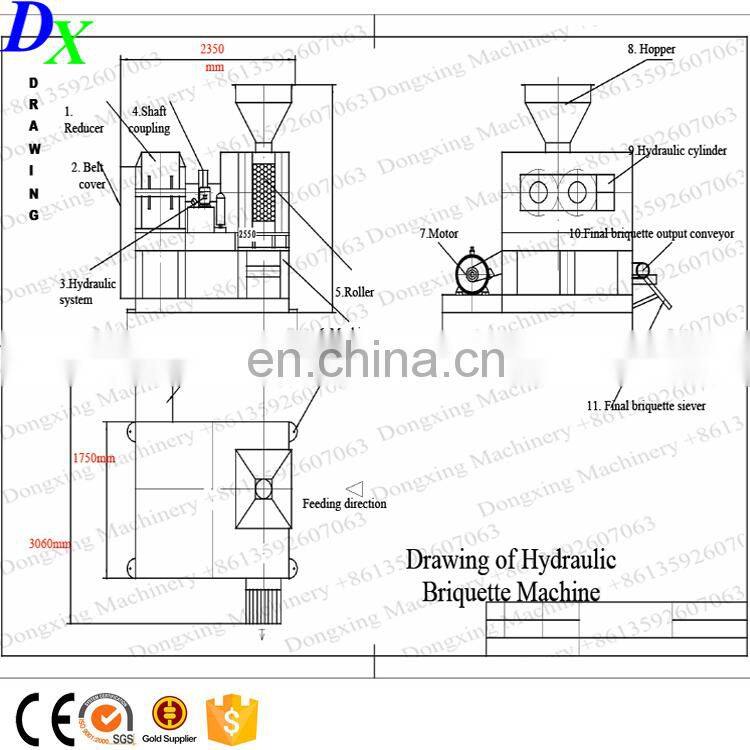 double rollers high pressure hydraulic aluminum ash cast iron briquetting press machine