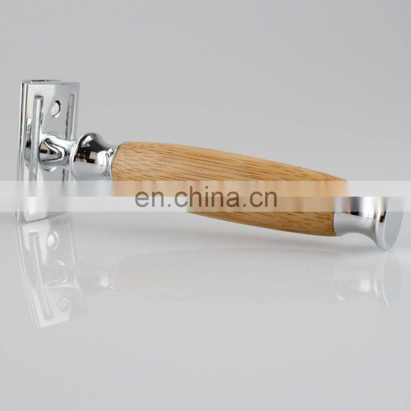 Simple Customized Eoc-friendly Bamboo Men Badger Brush Shaving Razor Set
