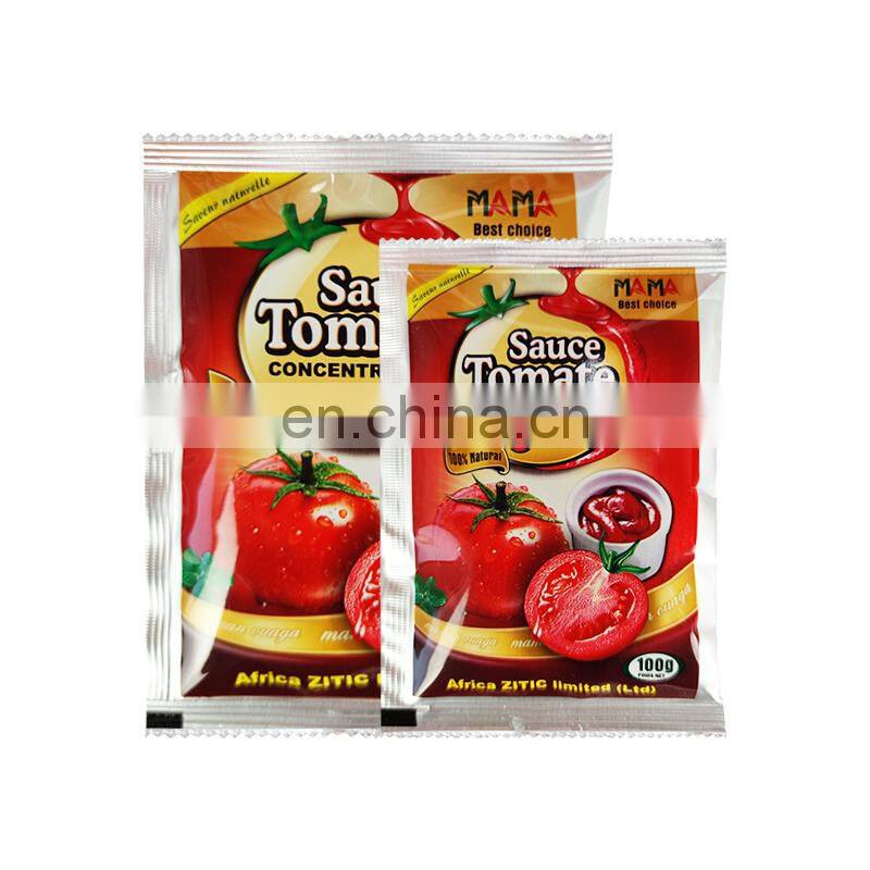 Custom sos tomato printed Food Grade Liquid Plastic Aluminum Foil Pouch Ketchup Spout Bag Tomato Sauce Packaging retort pouch