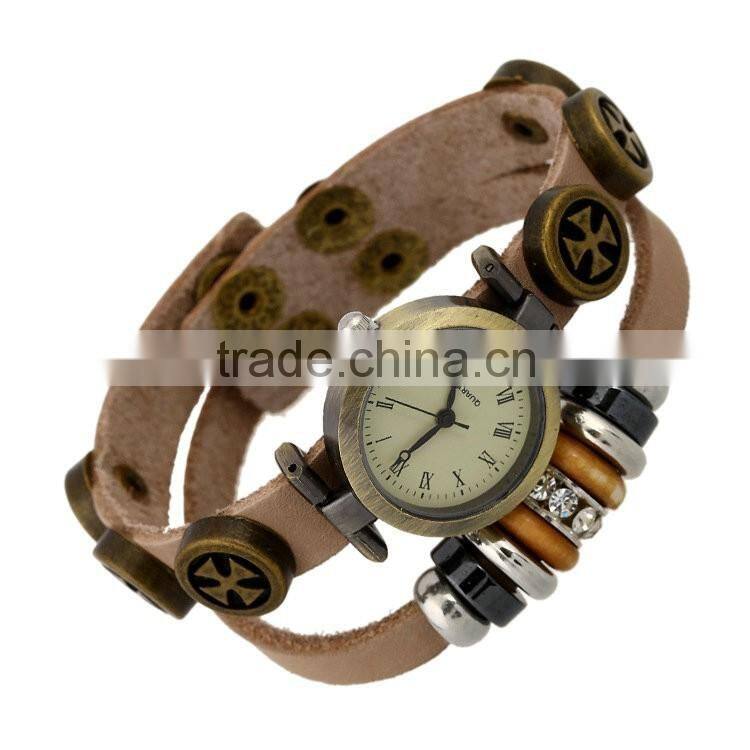 ethnic jewelry multi wrap watch leather bracelet personalized multy layer strand snap buckle bracelets