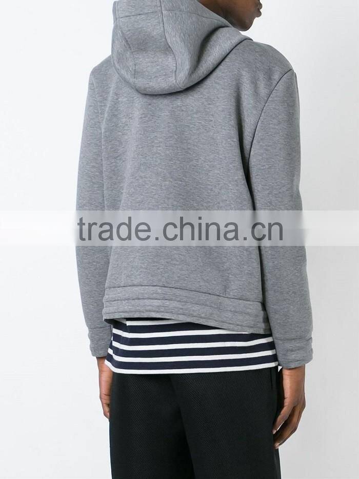 New fashion high quality custom made hoodie grey zip up hoodie