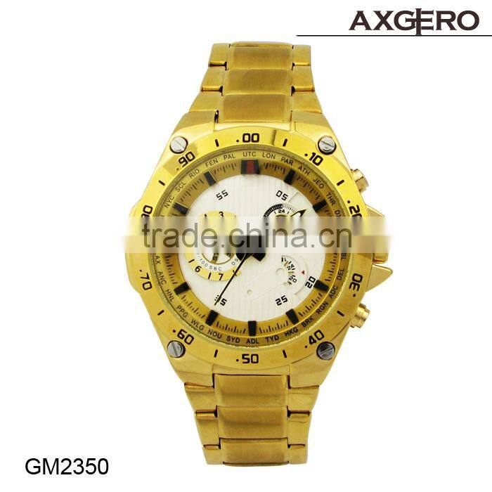 2015 men fashion japan movement stainless steel watch 3atm water resistant luxury watch brands