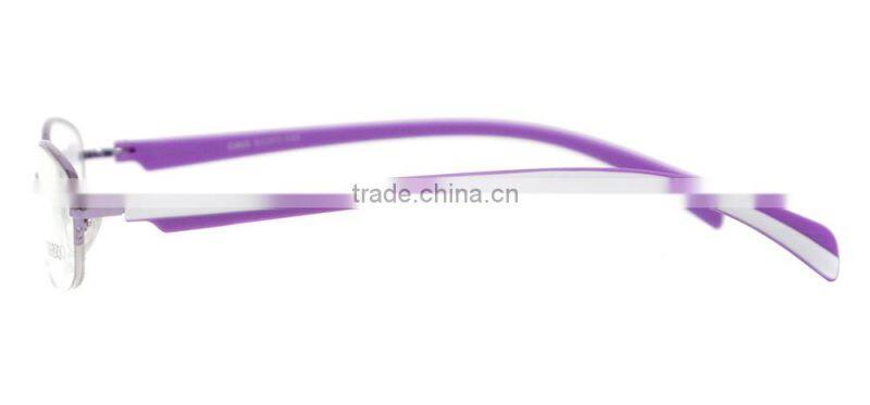 Metal half-rim women eyewear optical frame korean wholesale in china