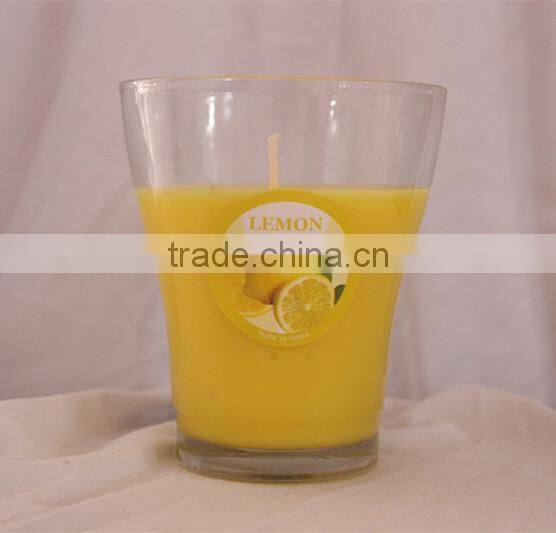 Scented candle in glass jar with lid