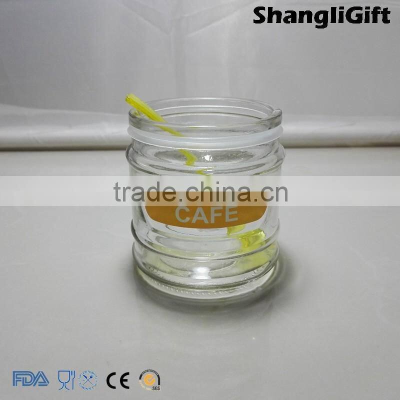 330ml Cylinder Glass Jar Glass Spice Bottles Three A Set With Scoop