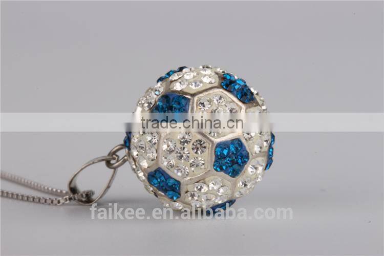 925 silver football pendant wholesale fashion jewelry for boy