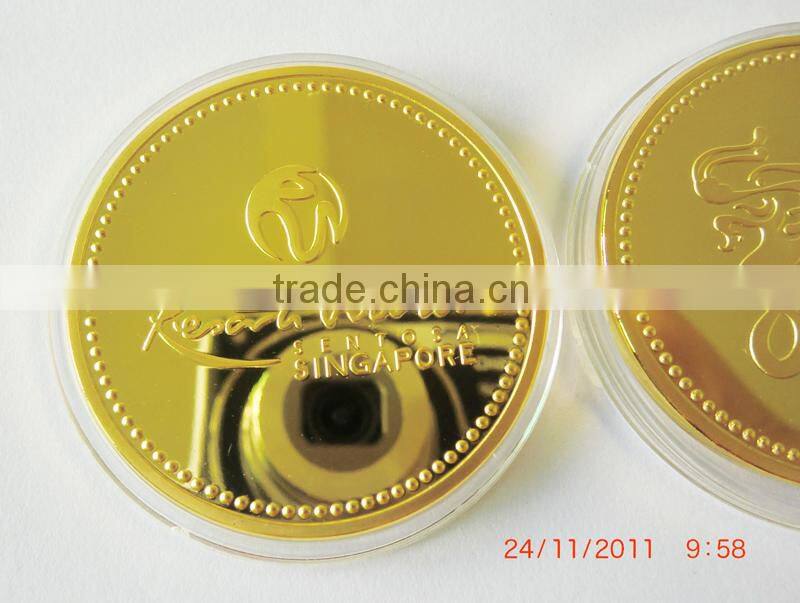 2015 newest die casting gold silver plated 3D gold eagle replica coins