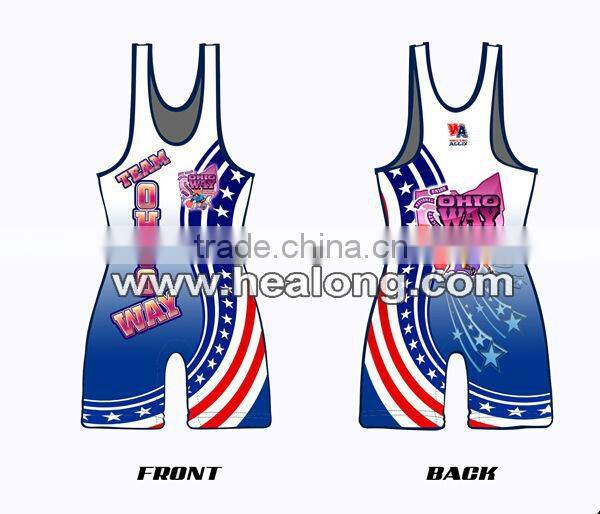low price sleeveless youth cheap sublimated wrestling singlets for sale