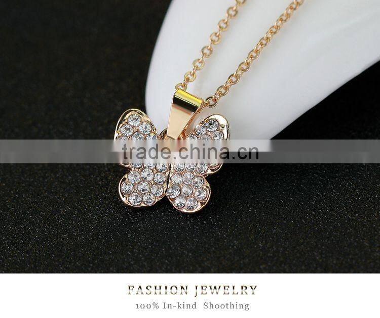 Korean Style Butterfly Crystal Fine African Beads Jewelry Sets Animal Pendant Set For Party Wedding Bridal Accessories