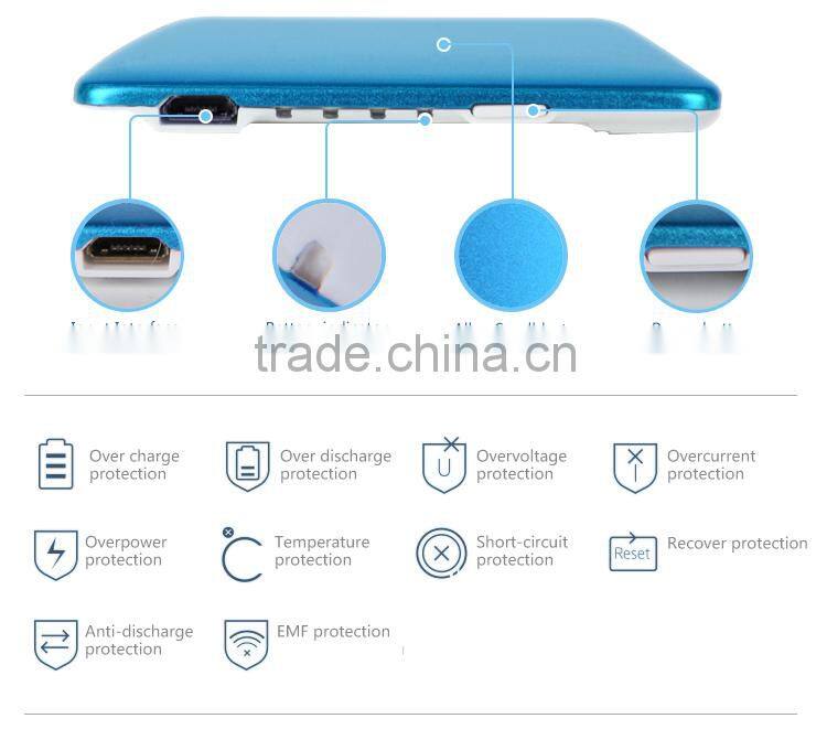 holly credit card solar charger power bank with built in cable, mobile power bank