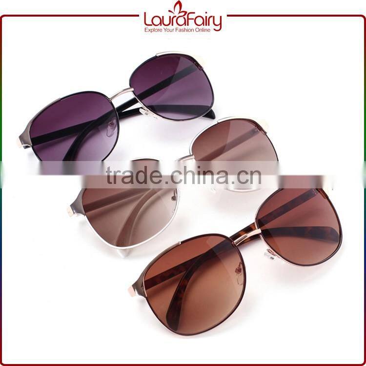 Laura Fairy Fashion Design Metal Frame White Temple Sunglasses Wenzhou Factory