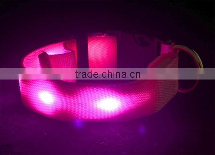 Pets Dog LED Light Blink Flash Night Safety Nylon Collar Waterproof