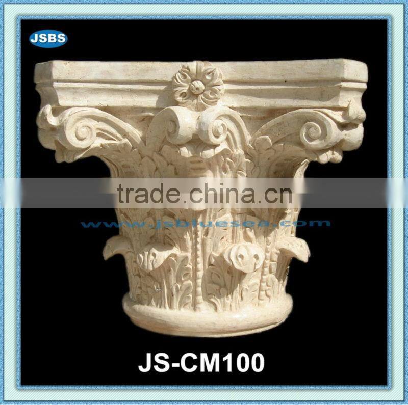 hand carved natural marble decorative column caps