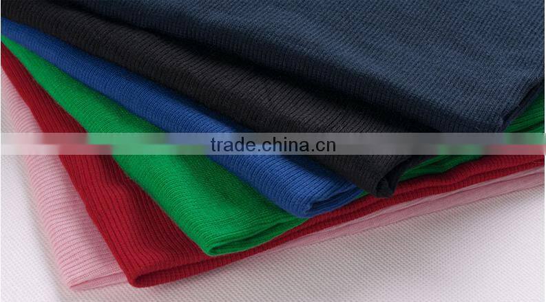 wholesale cotton knitted fabrics rib cuff dress fabric polyester stretch 2 * 2 round-rib fabric