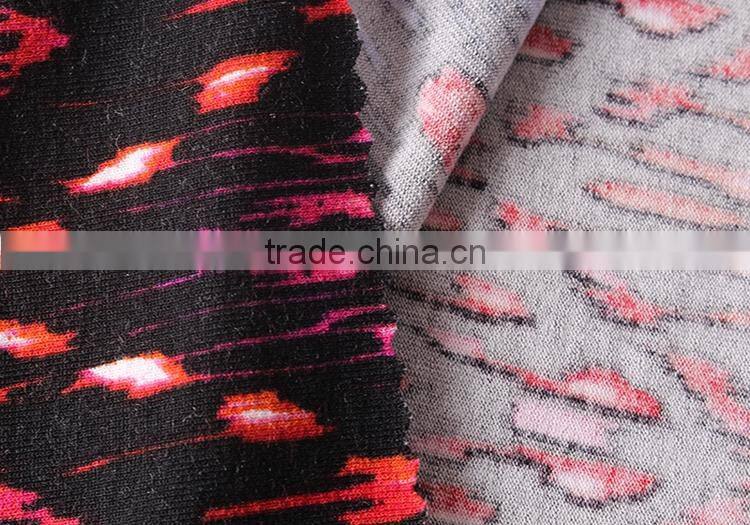 high quality textile digital printed kniting weft spandex viscose fabric