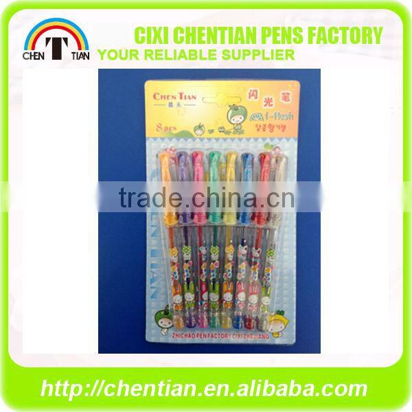 High Quality Multi-color F-908 Glitter Ink Gel Pen