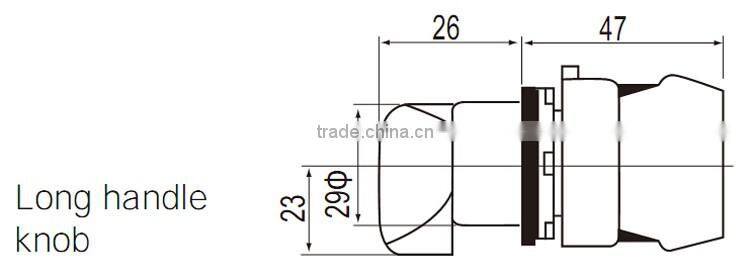 CNTD Hot selling Stay put Type 22mm 2 position Push Button Rotary Switch (C2SNL-F2)