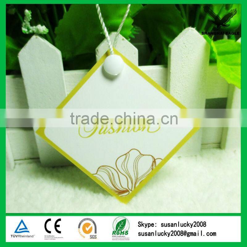 China jeans hang hard plastic tag printed paper hang tags, garment hang tags