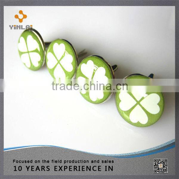 Orange spot decorative metal brads