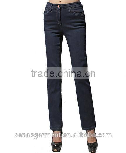 2015 wholesale Euramerican mid-waisted women's straight jeans