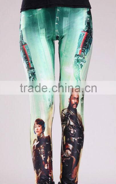 2014 Fashion Digital Printing Spandex Stretch Fabric Legging Sex Photoes