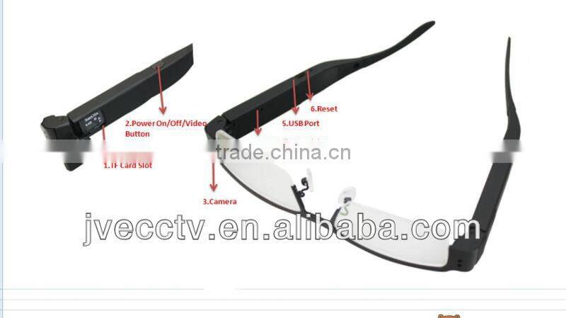 Factory direct Black Video Recorder Webcam 720P hidden cam glasses16gb