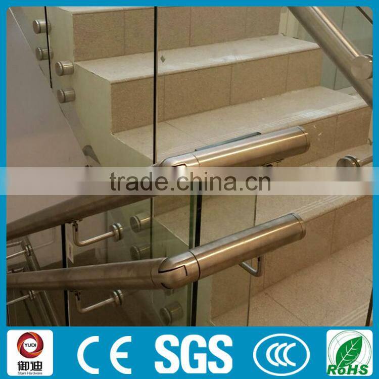 304/316 stainless steel modern railing stair with glass
