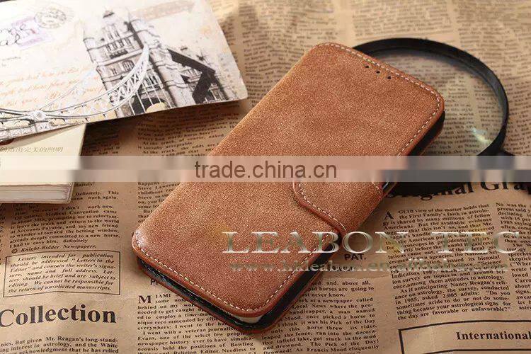 2015 hot selling retro style wallet leather case for samsung galaxy s6 edge china wholesale mobile phone case