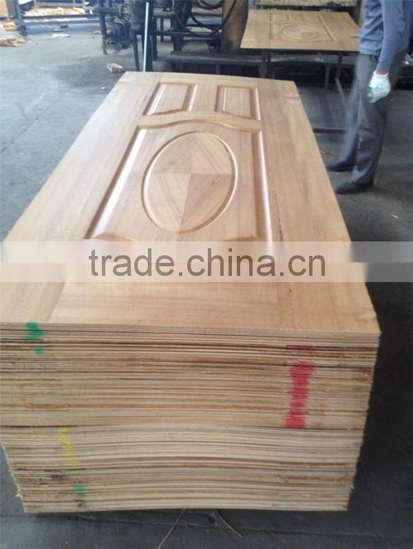 3.0mm decorative interior HDF melamine door skin /Natural Ash HDF veneer door skin/teak veneer HDF door skin