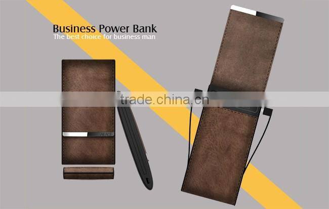 2016 outdoor leather power bank battery charger for mobile